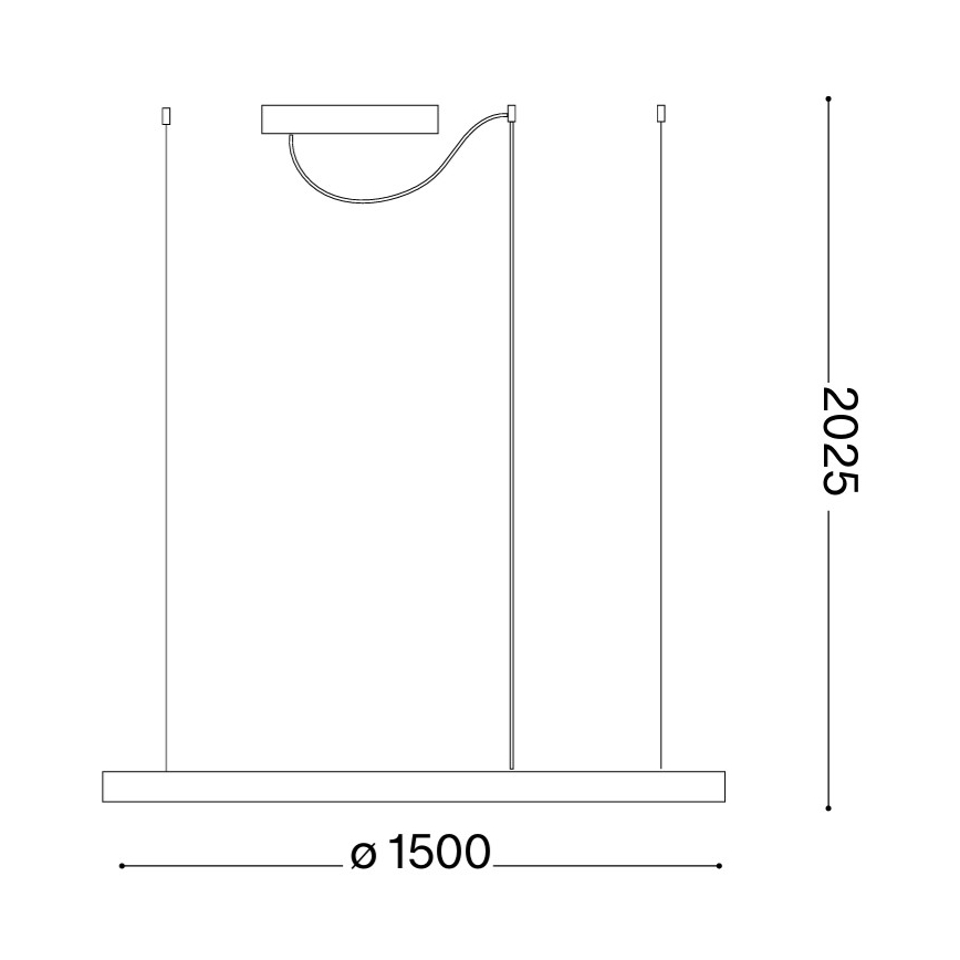 Ideal Lux - LED lestenec na kablu ORACLE SLIM LED/81W/230V 3000K CRI 90, premer 150 cm, zlati