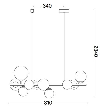 Ideal Lux - LED lestenec na jeklenem kablu PERLAGE 10xG9/3W/230V 81 cm zlata/dimno bež