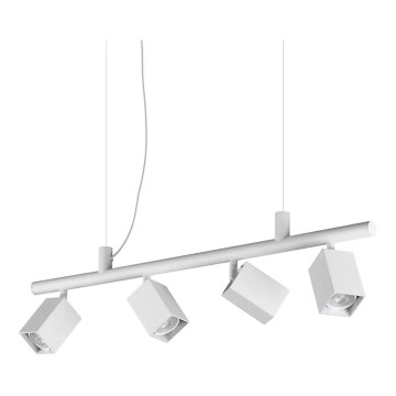 Ideal Lux - LED lestenec na jeklenem lanku DYNAMITE 4xGU10/7W/230V CRI 90 bela