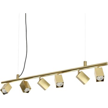 Ideal Lux - LED lestenec na jeklenem lanku DYNAMITE 6xGU10/7W/230V CRI 90 medenina