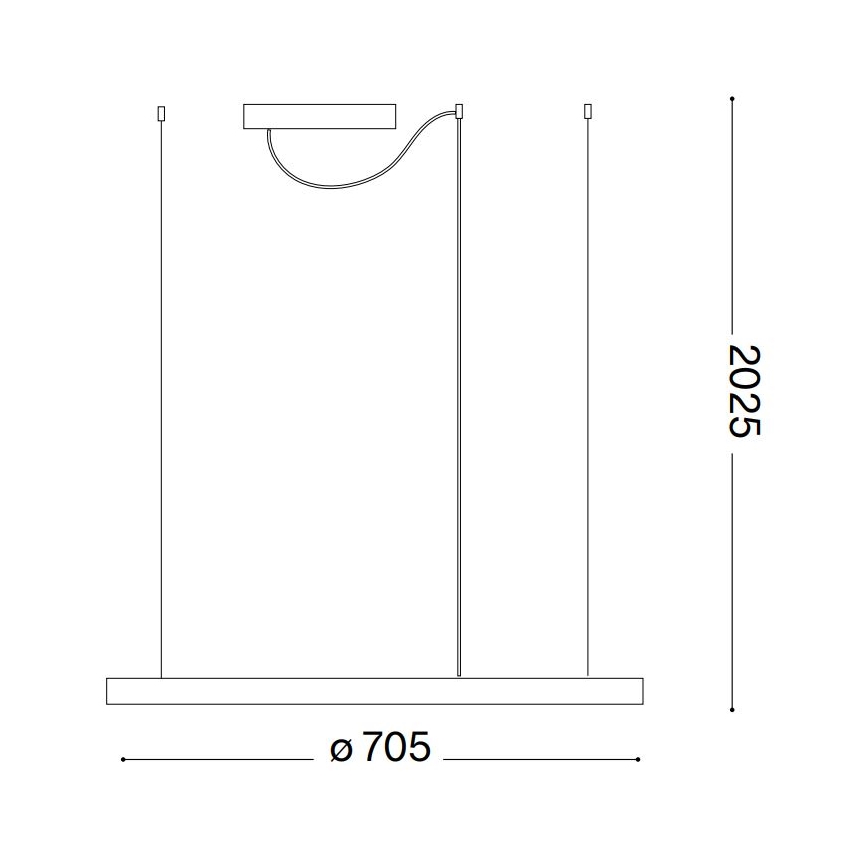 Ideal Lux - LED lestenec na kablu ORACLE SLIM LED/37W/230V 2700K CRI 90 premer 70 cm bela