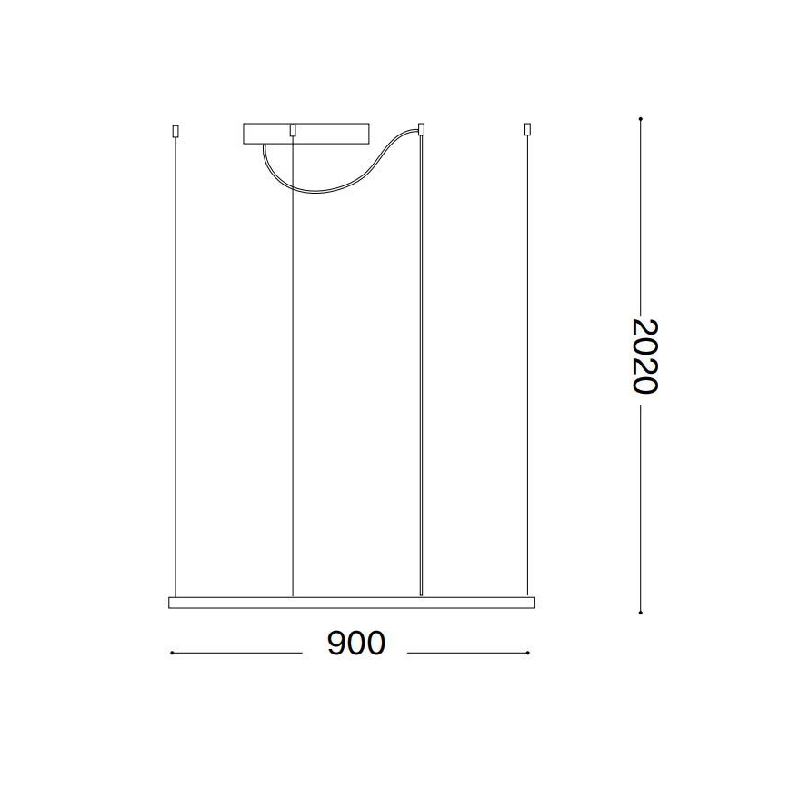 Ideal Lux - LED lestenec na kablu ORACLE SLIM LED/53W/230V 3000K CRI 90 90x90 cm črna