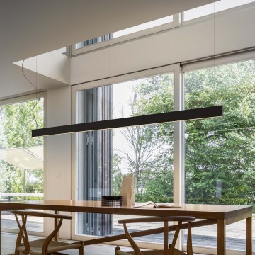 Ideal Lux - LED lestenec na jekleni vrvici LINUS LED/32W/230V 4000K CRI 90 120 cm črn