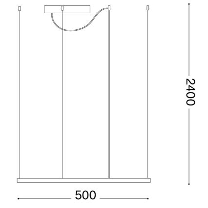Ideal Lux - LED lestenec na kablu ORACLE SLIM LED/33W/230V 3000K CRI 90 50x50 cm zlata