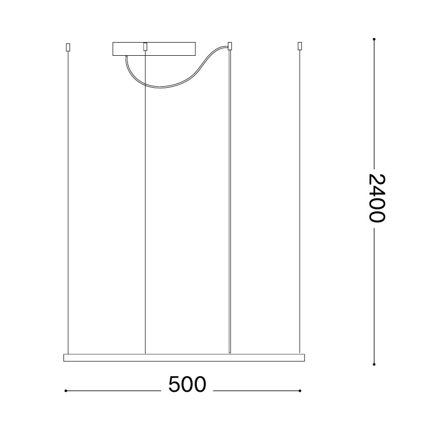 Ideal Lux - LED lestenec na kablu ORACLE SLIM LED/33W/230V 3000K CRI 90 50x50 cm zlata