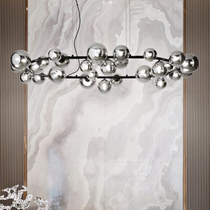 Ideal Lux - LED lestenec na kablu PERLAGE 30xG9/3W/230V 143 cm črna/dimna črna