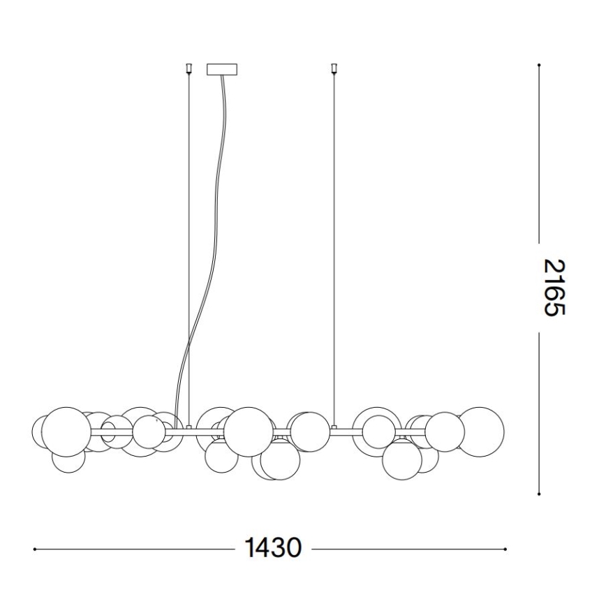 Ideal Lux - LED lestenec na kablu PERLAGE 30xG9/3W/230V 143 cm črna/dimna črna