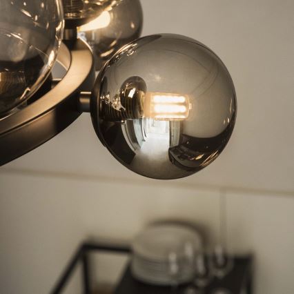 Ideal Lux - LED lestenec na kablu PERLAGE 30xG9/3W/230V 143 cm črna/dimna črna