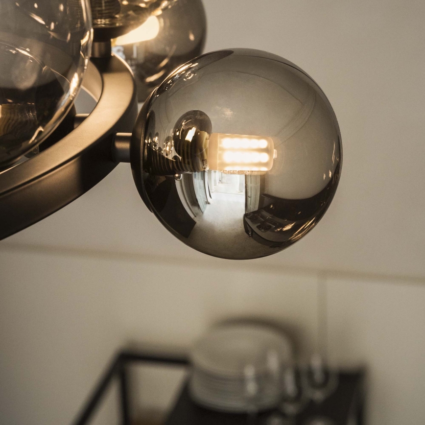 Ideal Lux - LED lestenec na kablu PERLAGE 30xG9/3W/230V 143 cm črna/dimna črna