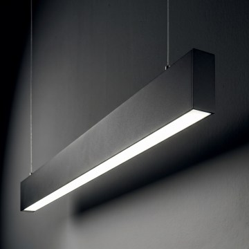 Ideal Lux - LED lestenec na jekleni vrvici STEEL LED/29W/230V 4000K CRI 90 120 cm črna