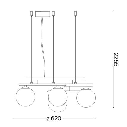 Ideal Lux - LED lestenec na kablu ATLAS 4xG9/3W/230V črn