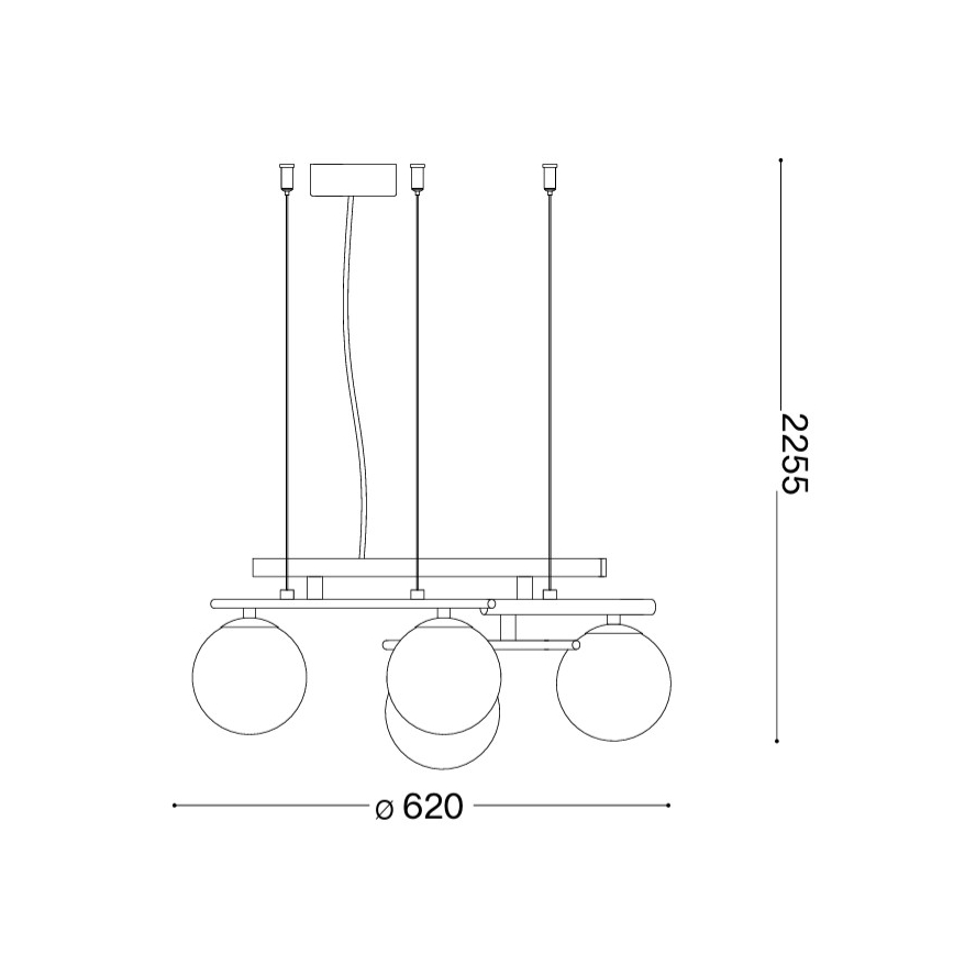 Ideal Lux - LED lestenec na kablu ATLAS 4xG9/3W/230V črn