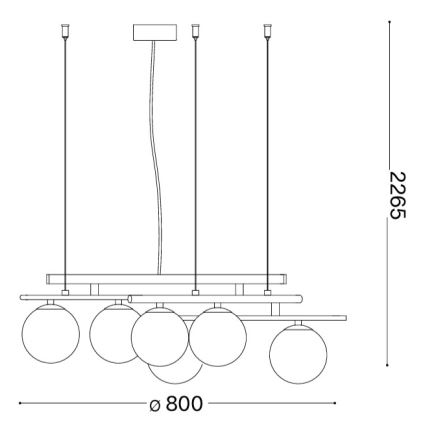 Ideal Lux - LED lestenec na kablu ATLAS 6xG9/3W/230V črna