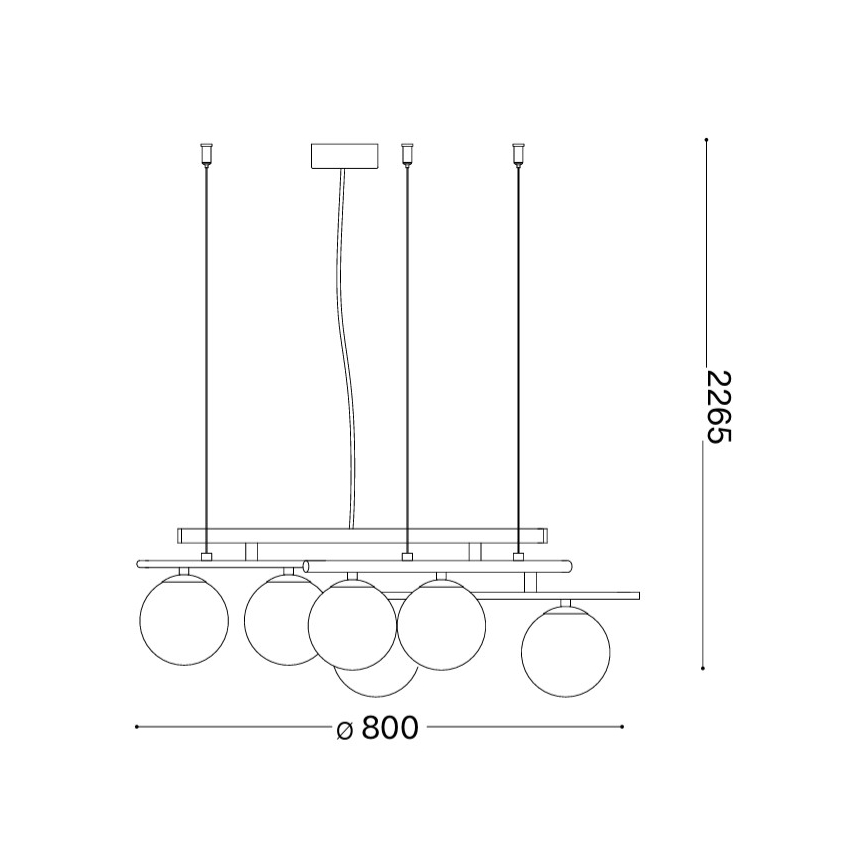 Ideal Lux - LED lestenec na kablu ATLAS 6xG9/3W/230V črna
