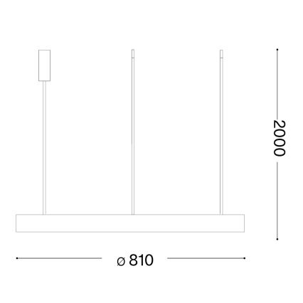Ideal Lux - LED lestenec na kablu GEMINI LED/56W/230V 2700K, premer 81 cm, CRI 90, medenina
