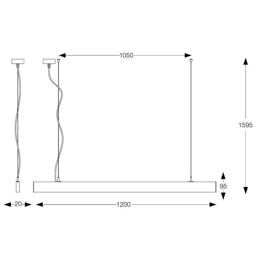 Ideal Lux - LED lestenec na kablu LINUS LED/32W/230V 4000K CRI 90 120 cm bela