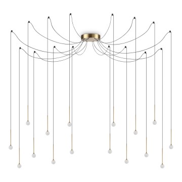 Ideal Lux - LED lestenec na kablu LUCCIOLA 16xLED/16W/230V CRI 90 pajek, medenina