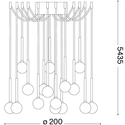 Ideal Lux - LED lestenec na kablu LUCCIOLA 16xLED/16W/230V CRI 90 pajek, medenina