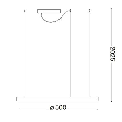 Ideal Lux - LED svetilka z možnostjo zatemnitve na kablu ORACLE SLIM LED/28W/230V 3000K CRI 90 premer 50 cm, bela