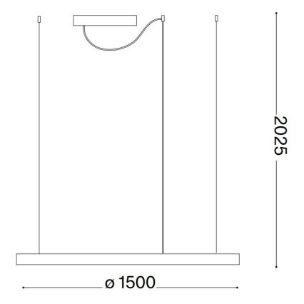 Ideal Lux - LED lestenec na kablu ORACLE SLIM LED/29W/230V 2700K CRI 90, premer 50 cm, bela