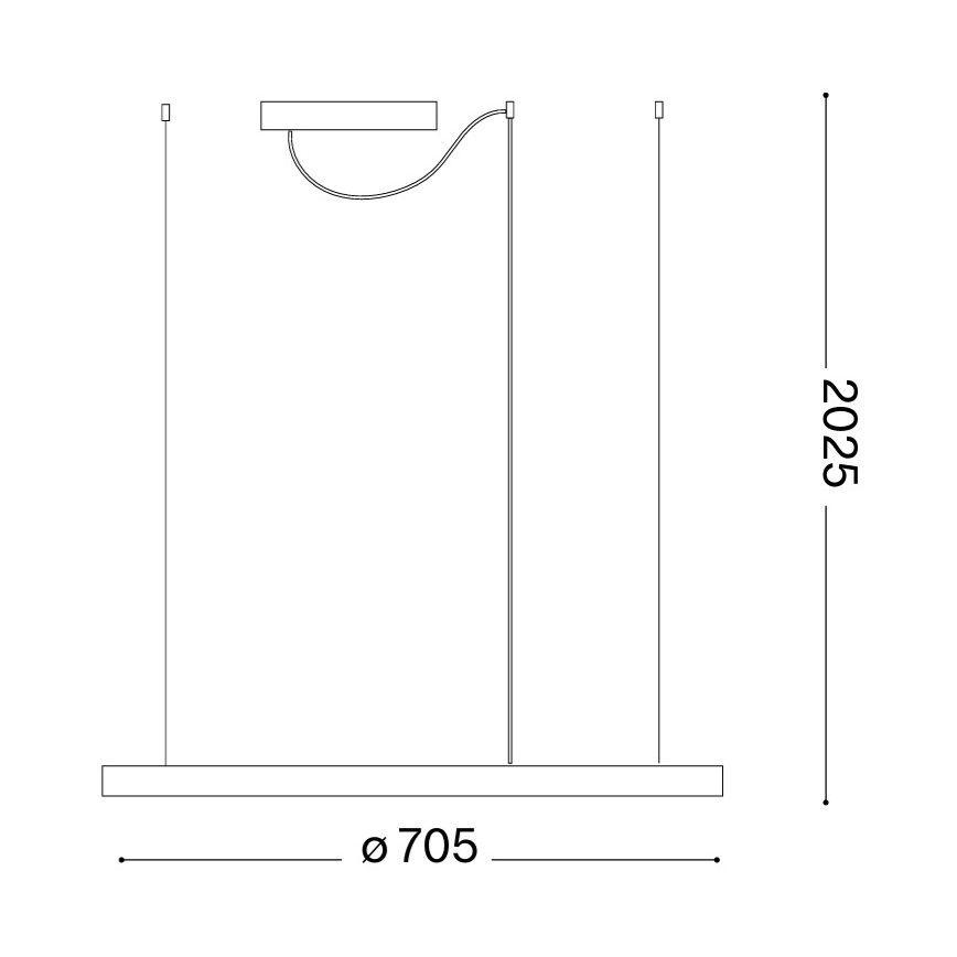 Ideal Lux - LED viseči lestenec ORACLE SLIM LED/37W/230V 3000K CRI 90 premer 70 cm v zlati barvi