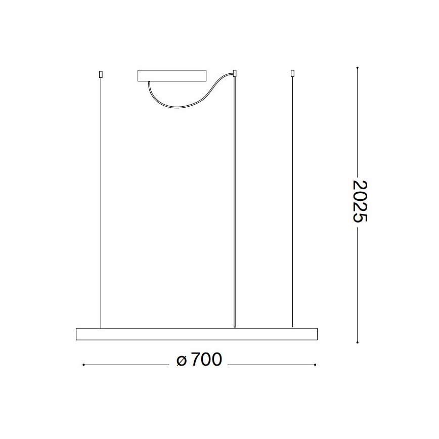 Ideal Lux - LED lestenec z zatemnitvijo na kablu ORACLE SLIM LED/40W/230V 3000K CRI 90 premer 70 cm bela