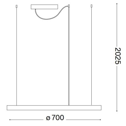 Ideal Lux - LED lestenec z zatemnitvijo na kablu ORACLE SLIM LED/40W/230V 3000K CRI 90 premer 70 cm bela