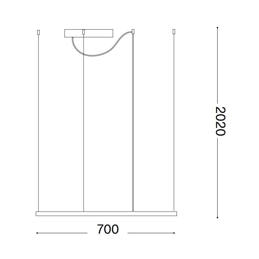 Ideal Lux - LED viseči lestenec na kablu ORACLE SLIM LED/44W/230V 3000K CRI 90 70x70 cm bela