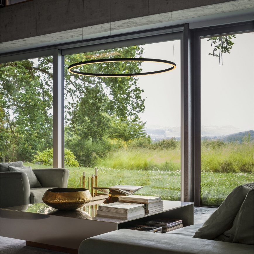 Ideal Lux - LED lestenec na kablu ORACLE SLIM LED/53W/230V 4000K CRI 90 premer 90 cm črna