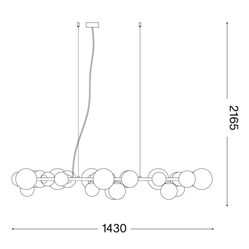 Ideal Lux - LED lestenec na kablu PERLAGE 30xG9/3W/230V 143 cm zlatna/dimno bež
