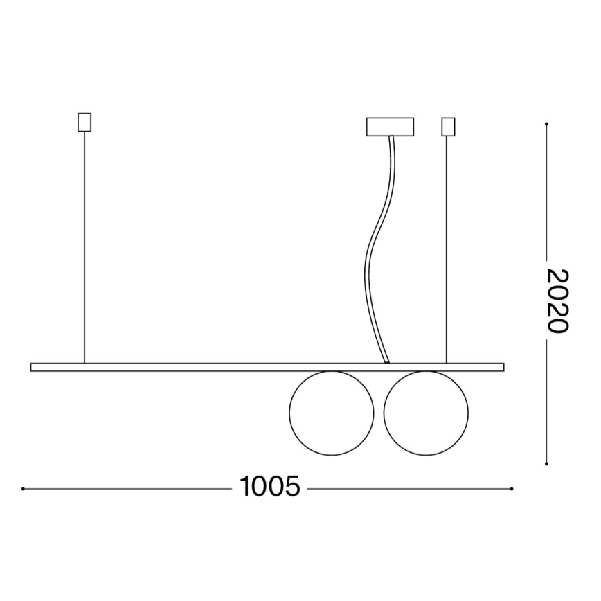 Ideal Lux - LED lestenec na kablu PERLINE 2xG9/3W/230V, zlata