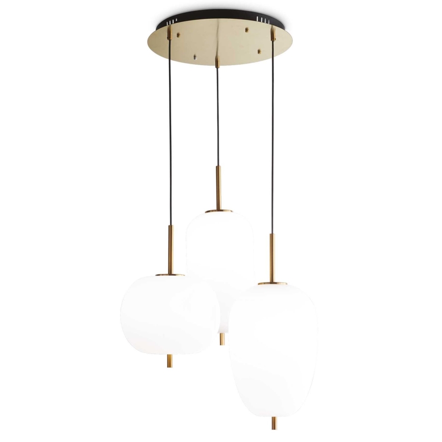 Ideal Lux - LED lestenec na kablu UMILE LED/55W/230V premer 63 cm CRI 90 medenina/bela