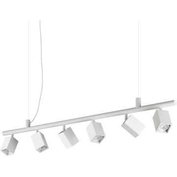 Ideal Lux - LED lestenec na lanku DYNAMITE 6xGU10/7W/230V CRI 90 bela