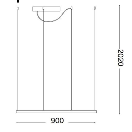 Ideal Lux - LED viseči lestenec na kablu ORACLE SLIM LED/53W/230V 3000K CRI 90 90x90 cm bela