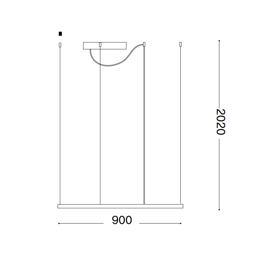 Ideal Lux - LED viseči lestenec na kablu ORACLE SLIM LED/53W/230V 3000K CRI 90 90x90 cm bela