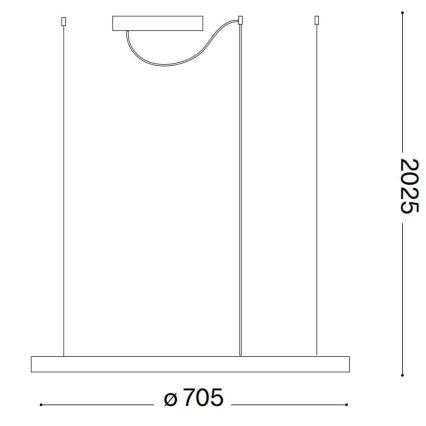 Ideal Lux - LED lestenec na žici ORACLE SLIM LED/37W/230V 4000K CRI 90 Ø 70 cm bela