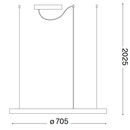 Ideal Lux - LED lestenec na žici ORACLE SLIM LED/37W/230V 4000K CRI 90 Ø 70 cm bela