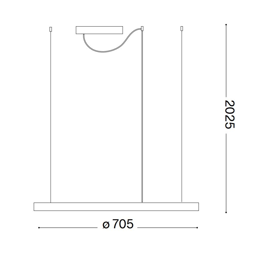 Ideal Lux - LED lestenec na žici ORACLE SLIM LED/37W/230V 4000K CRI 90 Ø 70 cm bela