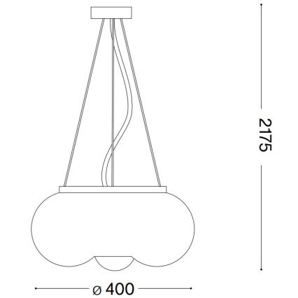 Ideal Lux - LED Lestenec na vrvici ARIZONA 3xGX53/9W/230V pr. 40 cm bela