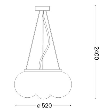 Ideal Lux - LED Lestenec na vrvici ARIZONA 5xGX53/9W/230V pr. 52 cm bela
