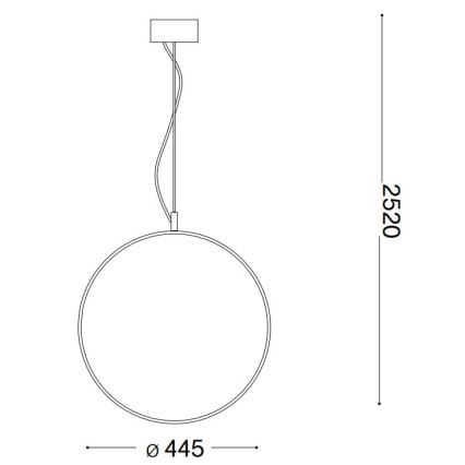 Ideal Lux - LED Lestenec na vrvici CIRCUS LED/29W/230V pr. 44 cm CRI 90 črna