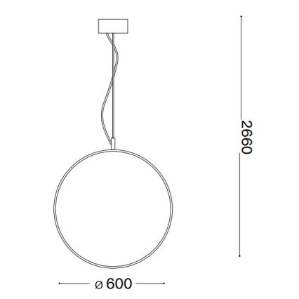 Ideal Lux - LED Lestenec na vrvici CIRCUS LED/33W/230V pr. 60 cm CRI 90 črna