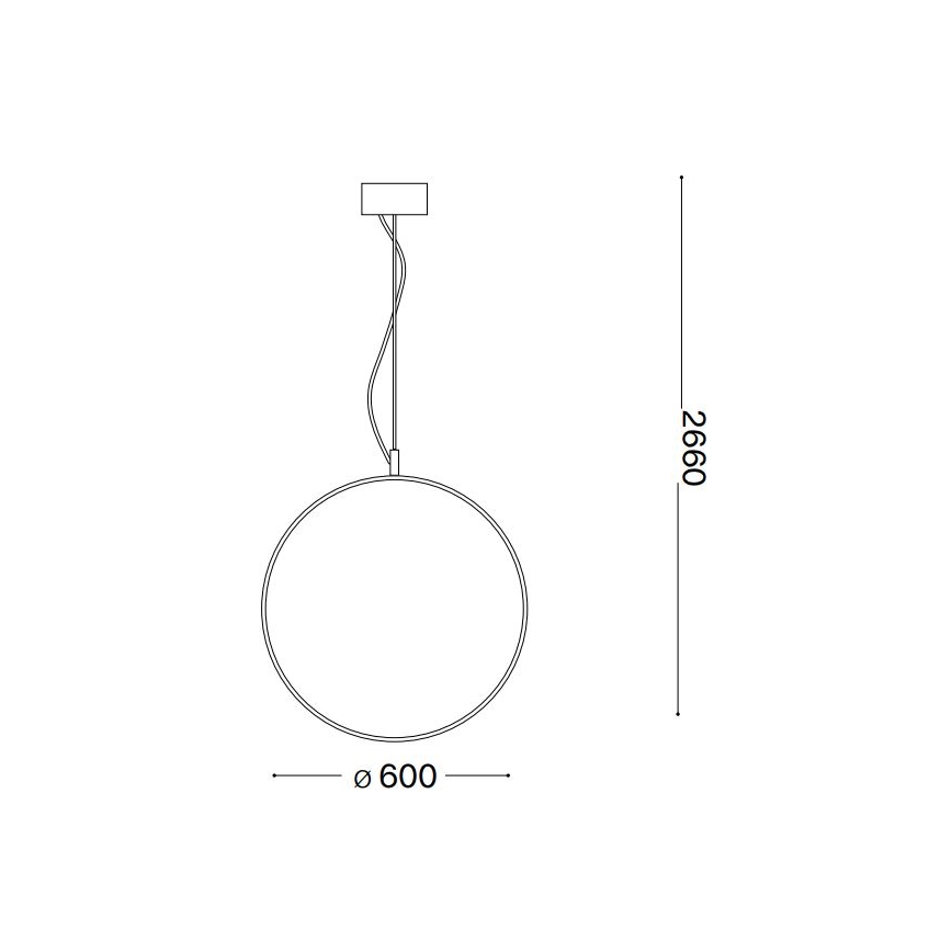 Ideal Lux - LED Lestenec na vrvici CIRCUS LED/33W/230V pr. 60 cm CRI 90 črna