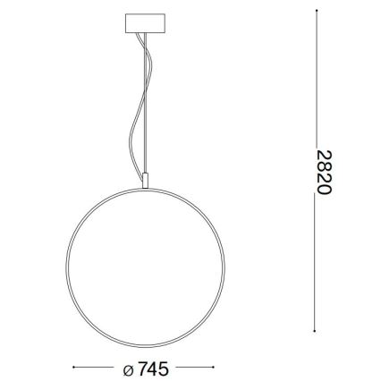 Ideal Lux - LED Lestenec na vrvici CIRCUS LED/36W/230V pr. 74,5 cm CRI 90 črna