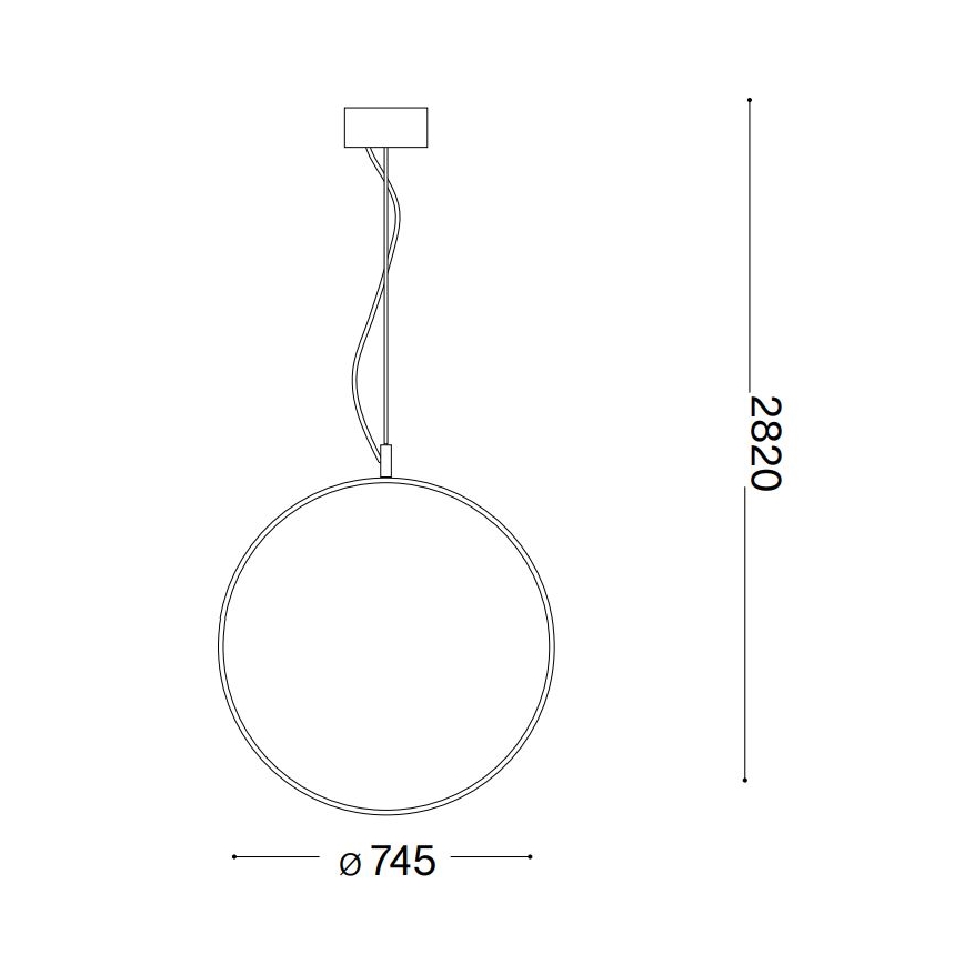 Ideal Lux - LED Lestenec na vrvici CIRCUS LED/36W/230V pr. 74,5 cm CRI 90 črna