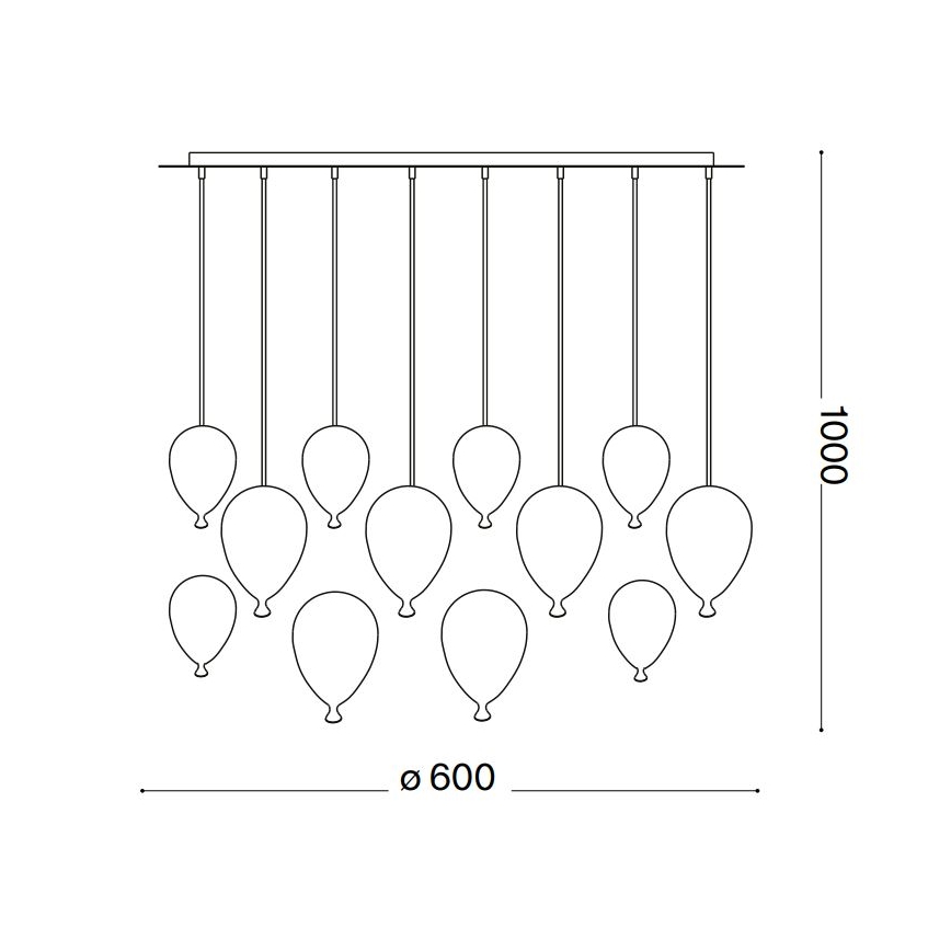 Ideal Lux - LED Lestenec na vrvici CLOWN 12xG9/3W/230V pr. 60 cm barven