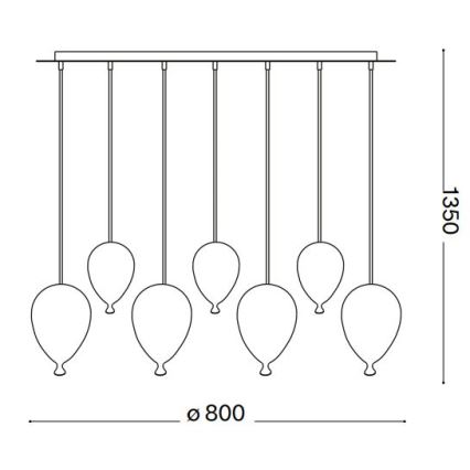 Ideal Lux - LED Lestenec na vrvici CLOWN 7xG9/3W/230V 80 cm barven