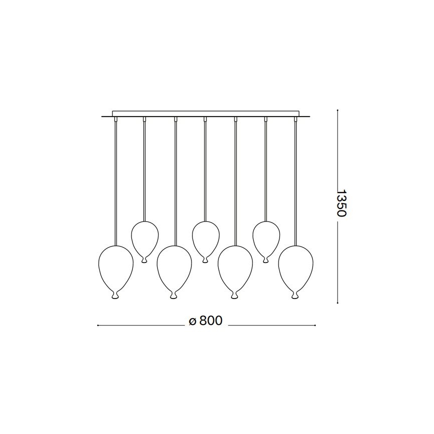 Ideal Lux - LED Lestenec na vrvici CLOWN 7xG9/3W/230V 80 cm barven