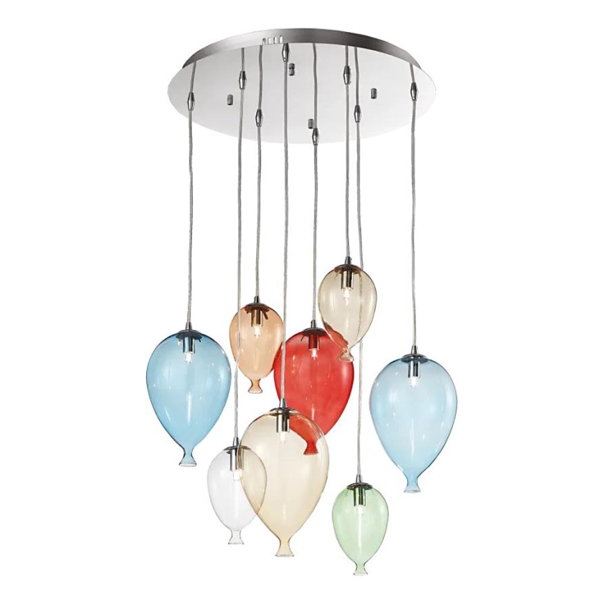 Ideal Lux - LED Lestenec na vrvici CLOWN 8xG9/3W/230V pr. 50 cm barven