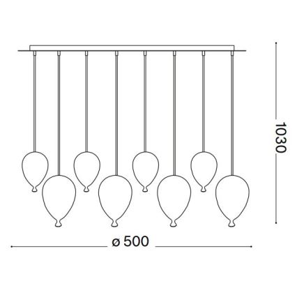 Ideal Lux - LED Lestenec na vrvici CLOWN 8xG9/3W/230V pr. 50 cm barven
